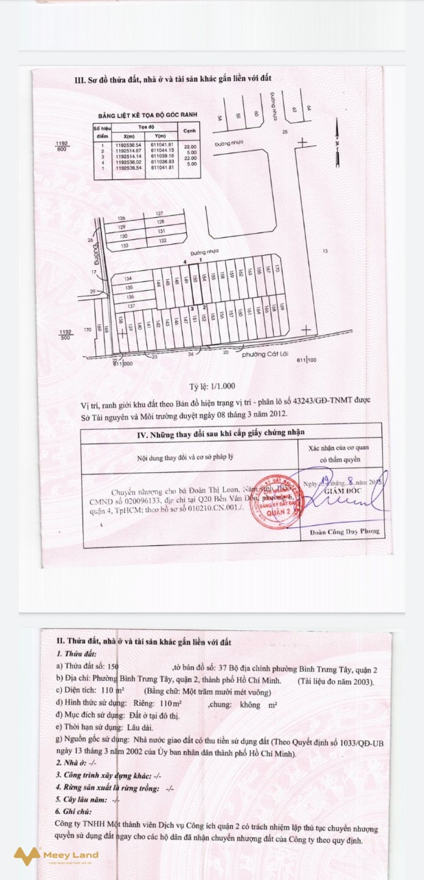 Bán đất mặt tiền, đường 42, Bình Trưng Tây, quận 2, giá 11,5 tỷ