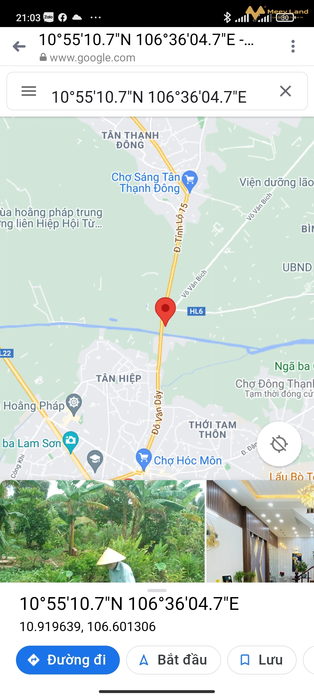 Đất mặt tiền Tỉnh lộ 15 cầu Xáng Hóc Môn