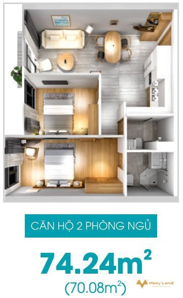 Cần bán nhanh căn hộ 2 phòng ngủ 74m2 dự án Lavida Plus Nguyễn Văn Linh, quận 7, giá chỉ 4.470 tỷ bao trọn hết