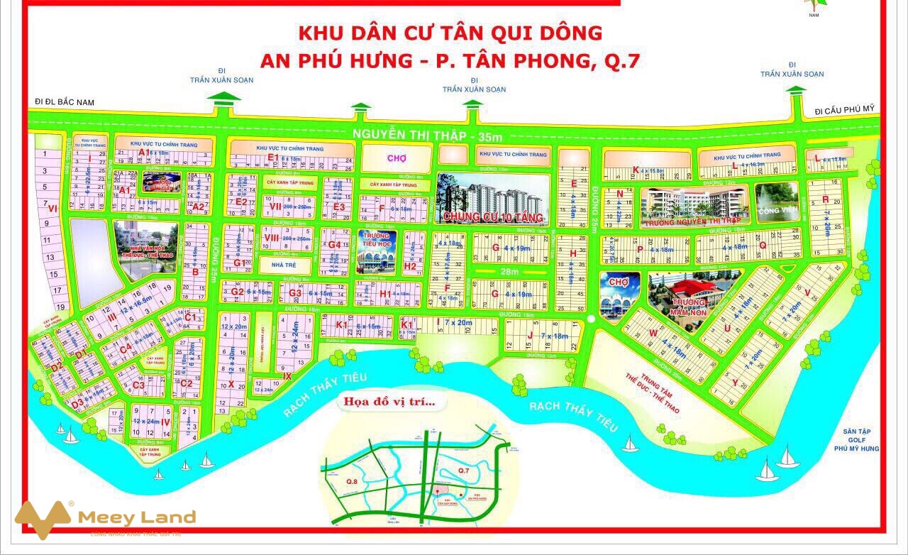 Bán lô biệt thự góc 2 măt tiền R16 đường 25, Tân Phong, quận 7